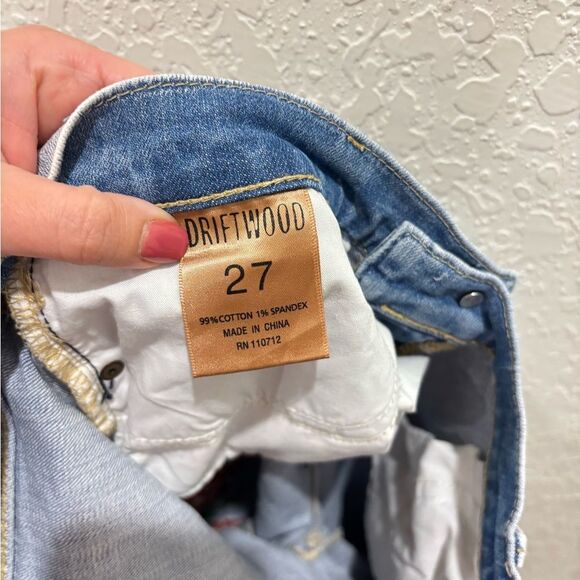 Driftwood Beau Floral Embroidered Jeans Size 27 - Picture 4 of 5